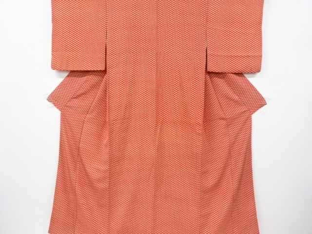 JAPANESE KIMONO / VINTAGE KOMON KIMONO / FLOWER & DIAGONAL GRID